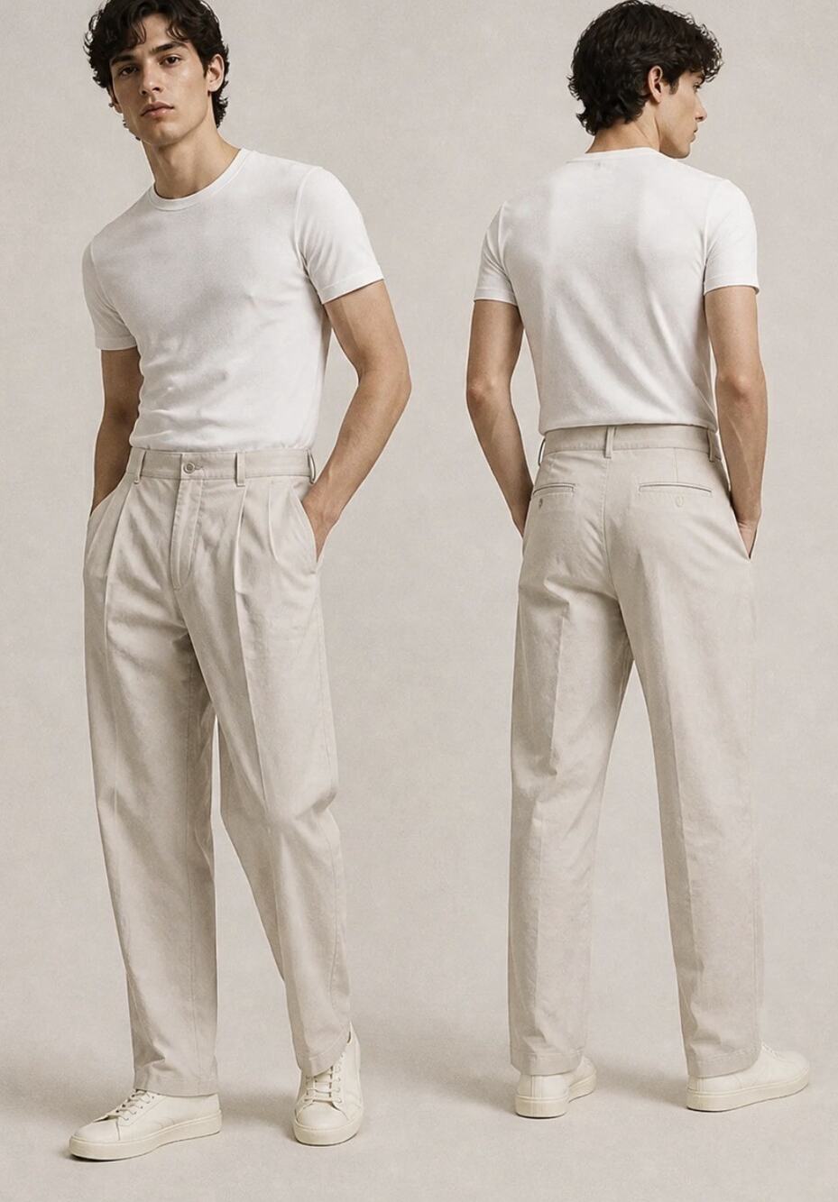 Polo Ralph Lauren Hammond Pleated Chino Pants Khaki Size 48B Fits 46Bx33 Read